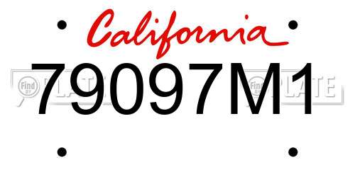 79097M1 California License Plate