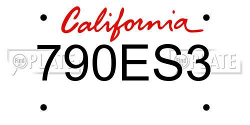 790ES3 California License Plate