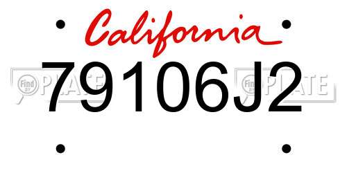 79106J2 California License Plate