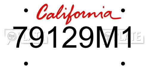 79129M1 California License Plate