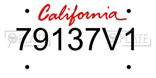 79137V1 California License Plate