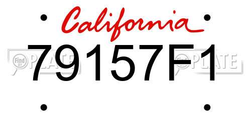 79157F1 California License Plate