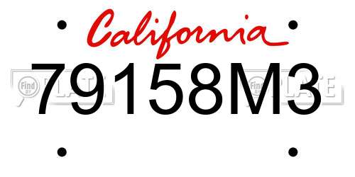 79158M3 California License Plate