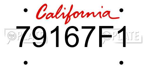 79167F1 California License Plate