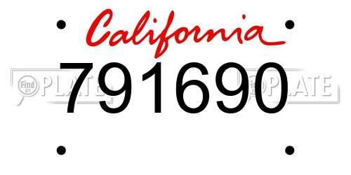 791690 California License Plate