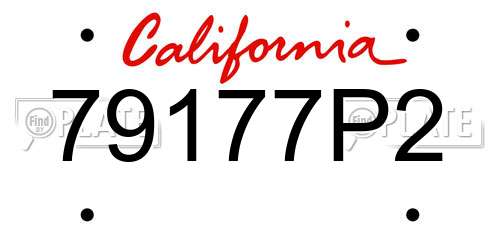 79177P2 California License Plate