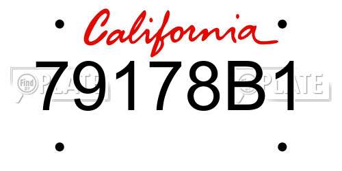 79178B1 California License Plate