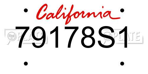 79178S1 California License Plate