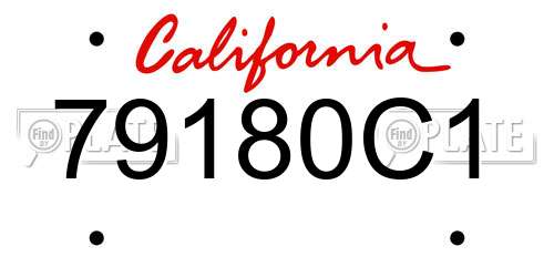 79180C1 California License Plate