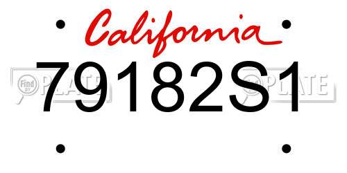 79182S1 California License Plate