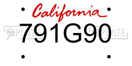 791G90 California License Plate
