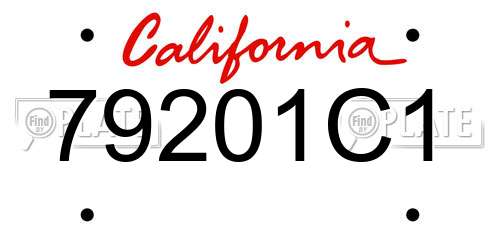 79201C1 California License Plate
