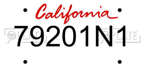 79201N1 California License Plate