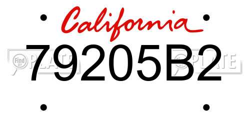 79205B2 California License Plate