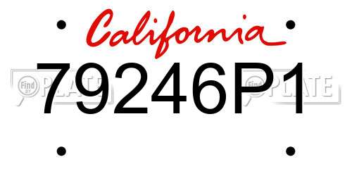 79246P1 California License Plate