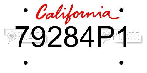 79284P1 California License Plate
