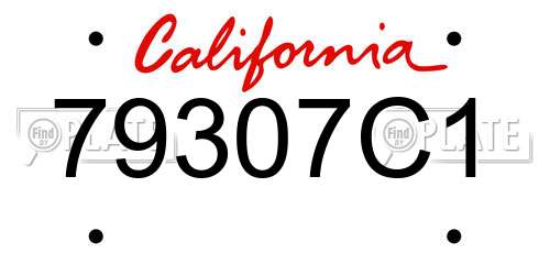 79307C1 California License Plate