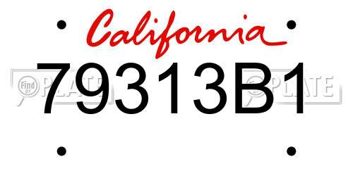 79313B1 California License Plate