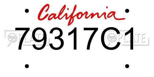 79317C1 California License Plate