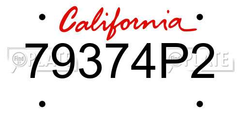 79374P2 California License Plate