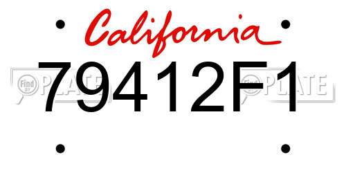 79412F1 California License Plate