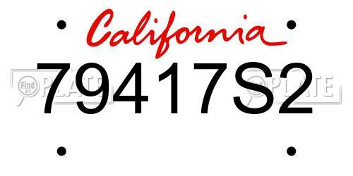 79417S2 California License Plate