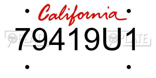 79419U1 California License Plate