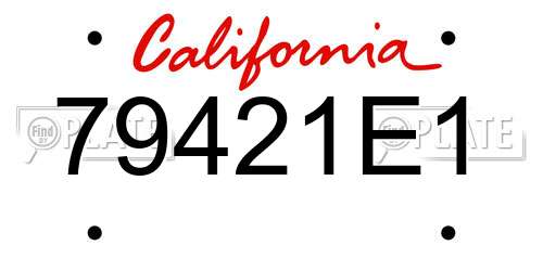 79421E1 California License Plate