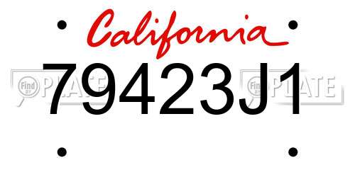 79423J1 California License Plate