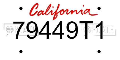 79449T1 California License Plate