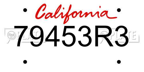 79453R3 California License Plate