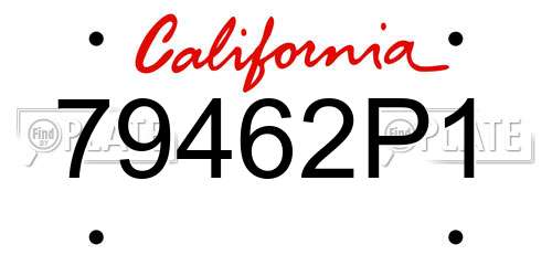79462P1 California License Plate