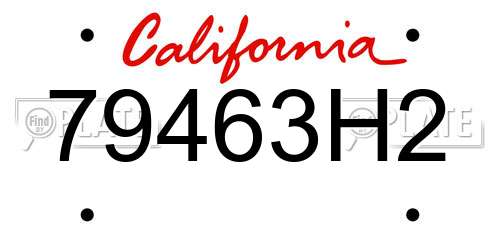 79463H2 California License Plate