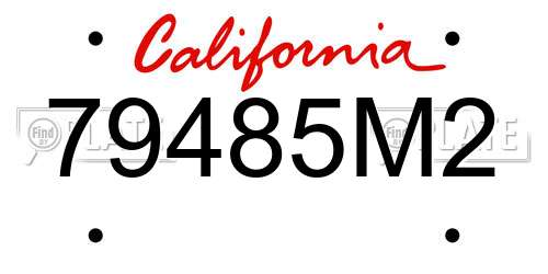 79485M2 California License Plate