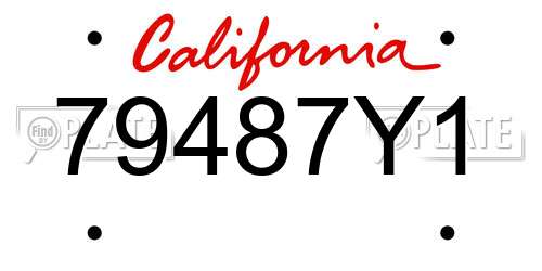 79487Y1 California License Plate
