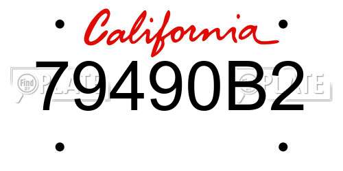 79490B2 California License Plate