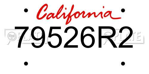 79526R2 California License Plate