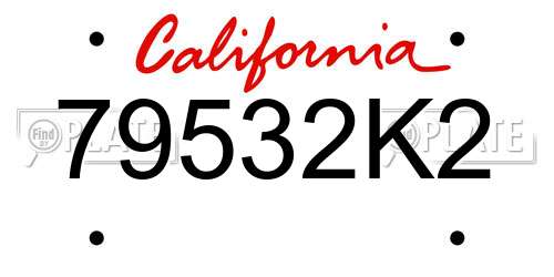 79532K2 California License Plate