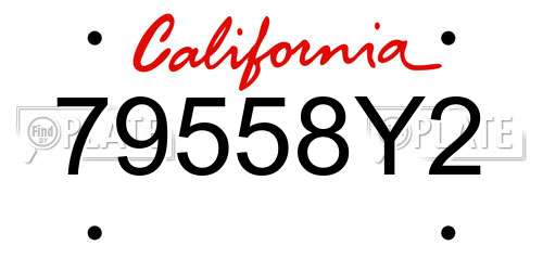 79558Y2 California License Plate