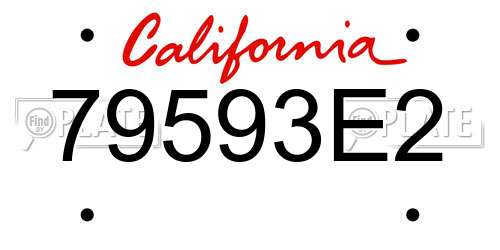79593E2 California License Plate