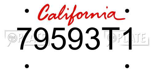 79593T1 California License Plate