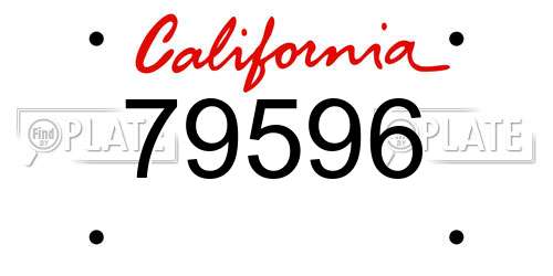 79596 California License Plate