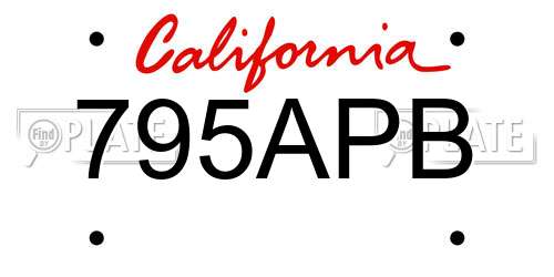 795APB California License Plate