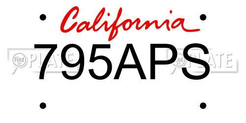 795APS California License Plate