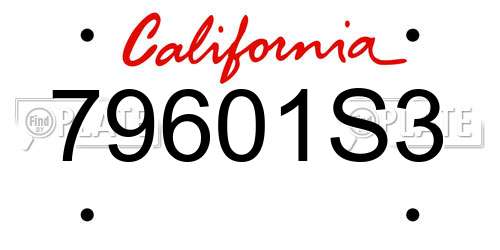 79601S3 California License Plate
