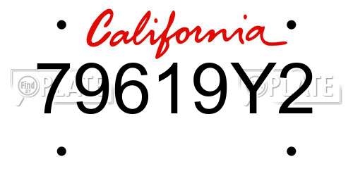 79619Y2 California License Plate