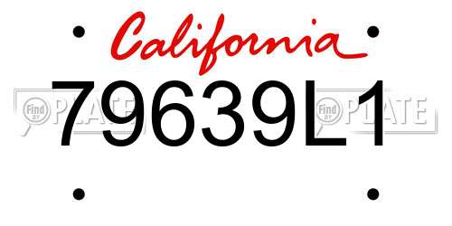 79639L1 California License Plate