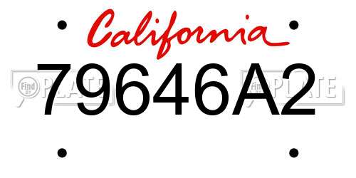 79646A2 California License Plate