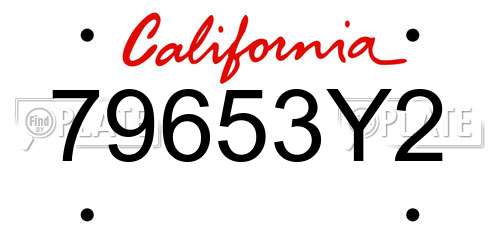 79653Y2 California License Plate