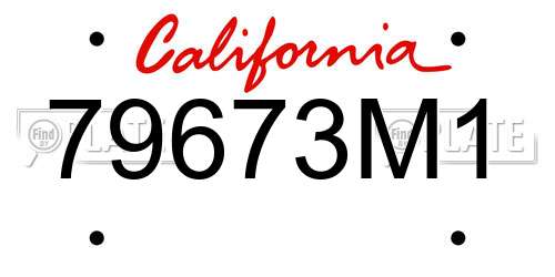 79673M1 California License Plate